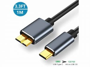 USB-C to Micro-B 3.3ft/1M Cable: Fast 5Gbps Transfer Rate for Mobile & External Hard Drives (USB 3.1 to USB 3.0)
